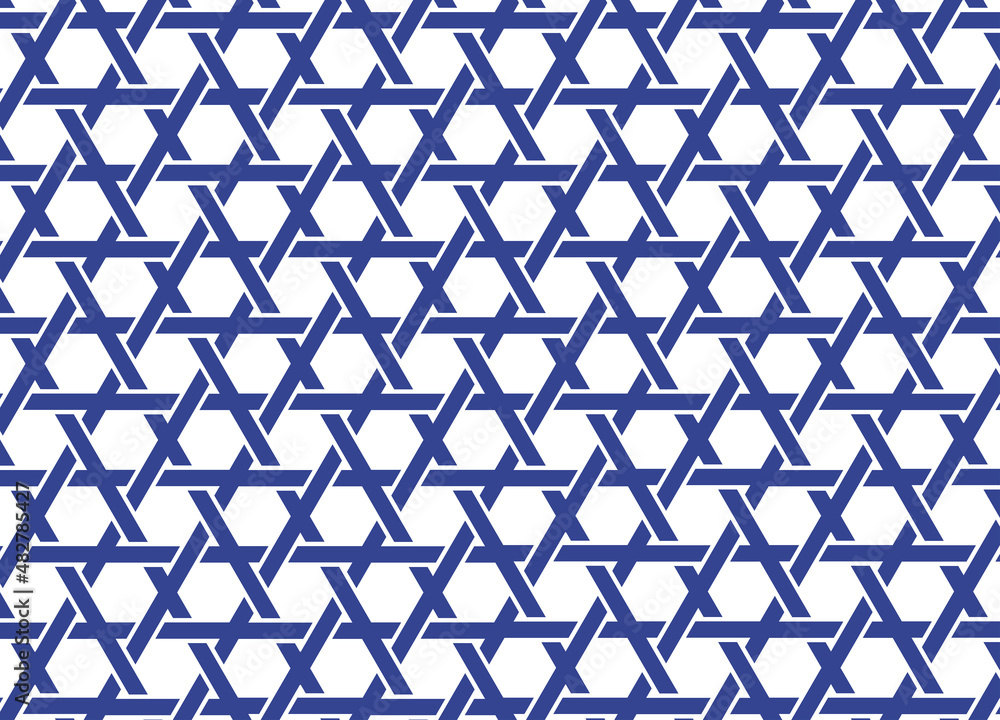Fototapeta premium David star pattern. Blue geometric star pattern. vector jewish pattern. 