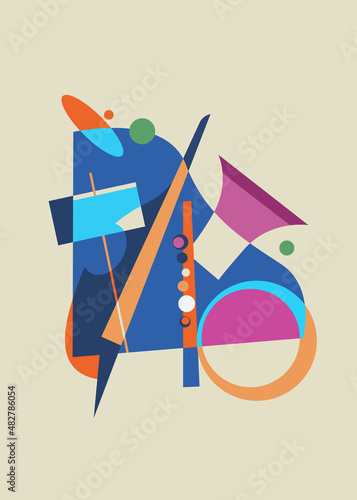 Abstract illustration with musical instrunets. Jazz poster design.