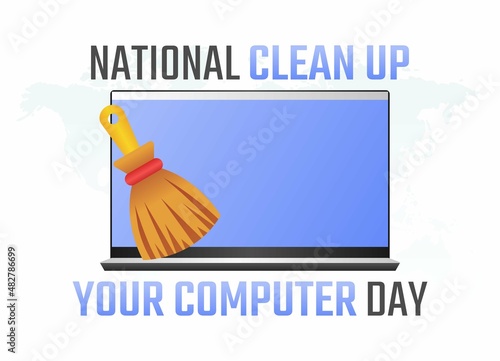 vector graphic of national clean up your computer day good for national clean up your computer day celebration. flat design. flyer design.flat illustration.