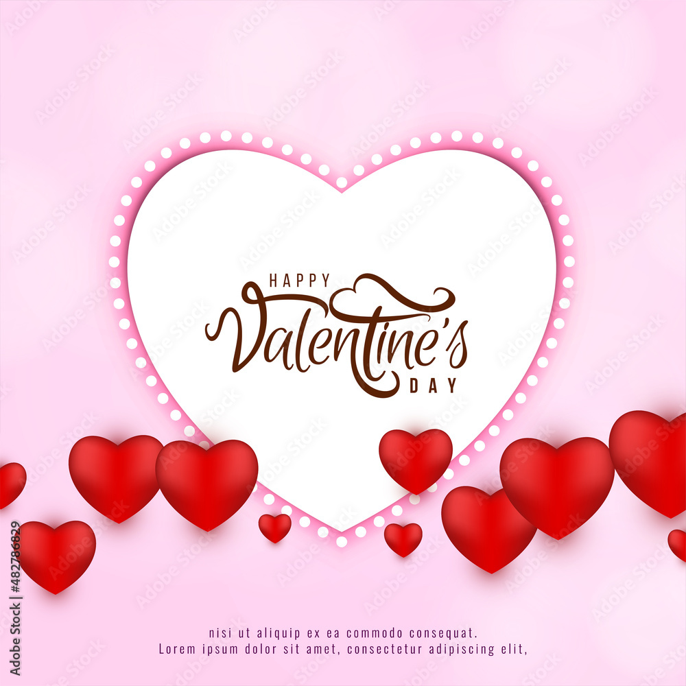 Beautiful Happy Valentines day celebration greeting card background