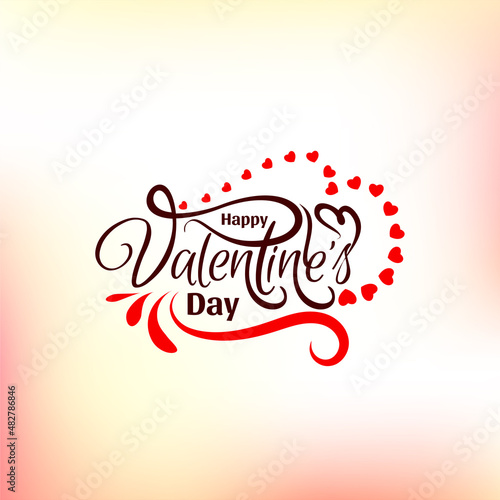 Happy Valentines day beautiful text design stylish background