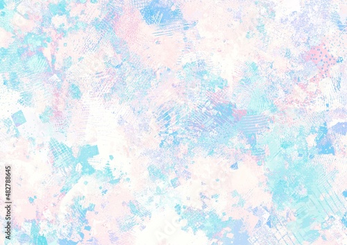 幻想的な水色の水彩テクスチャ背景
