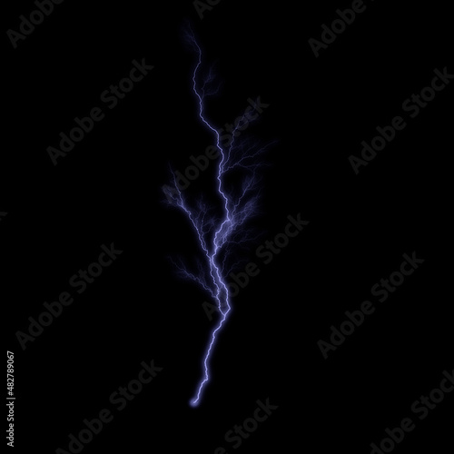 Lightnings, thunderbolt strikes during storm at night. © Carlos