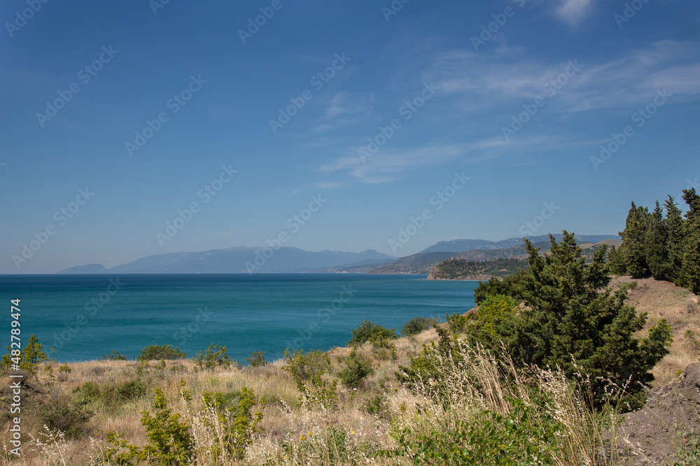 Beautiful summer landscape on the Black Sea, Crimea Beautiful summer landscape on the Black Sea, Crimea