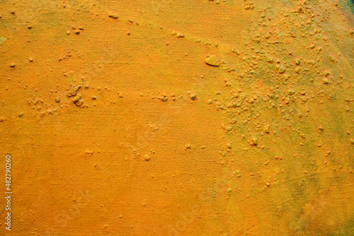 Rough surface painted yellow, copy space. © agneskantaruk