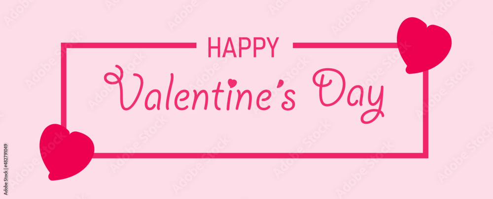 Happy Valentine's day text.Valentine's day greeting card template.