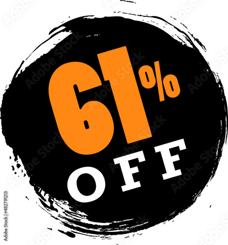 61% sixty one percent off tag label sale black friday circular black brushstroke