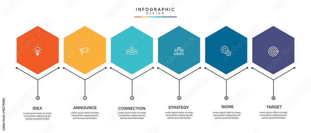 Steps business timeline process infographic template design with icons Steps business timeline process infographic template design with icons