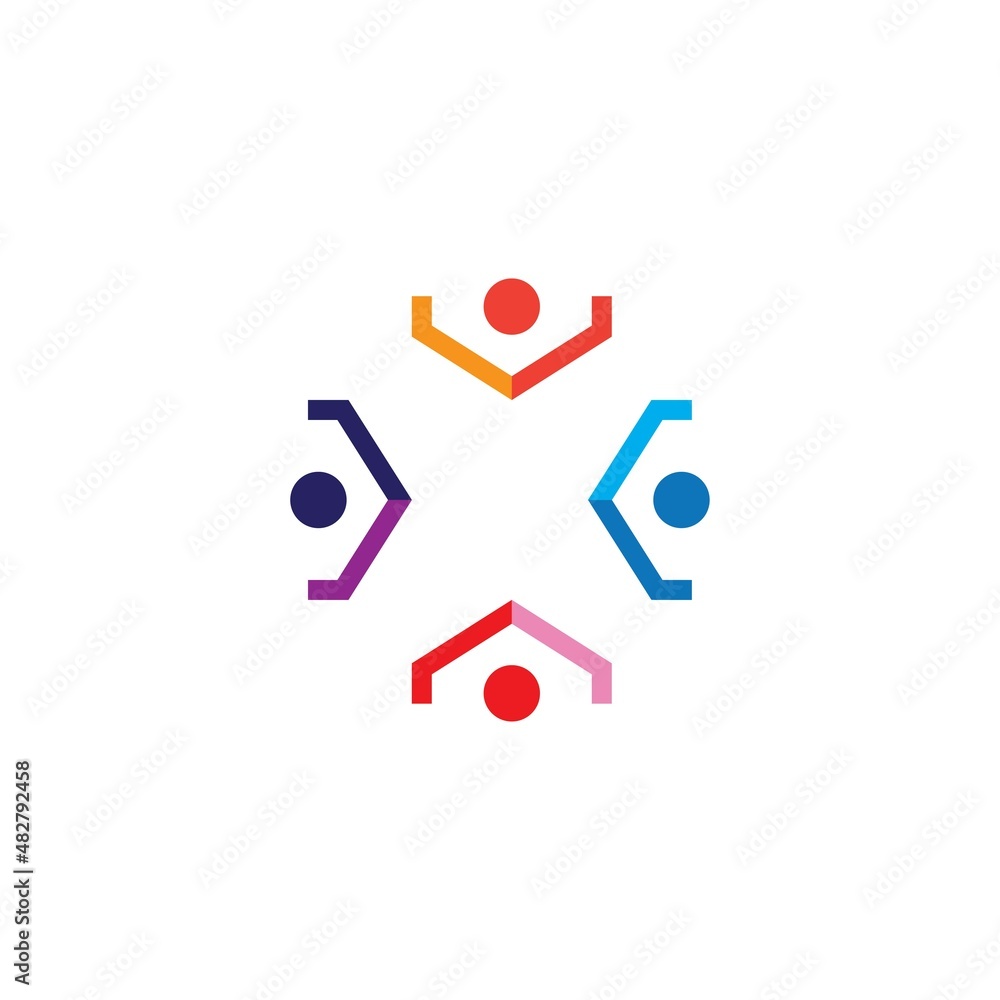 Community, network and social icon design template Community, network and social icon design template