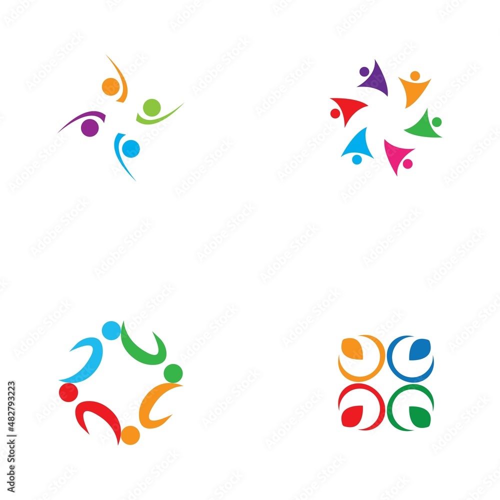 Community, network and social icon design template Community, network and social icon design template