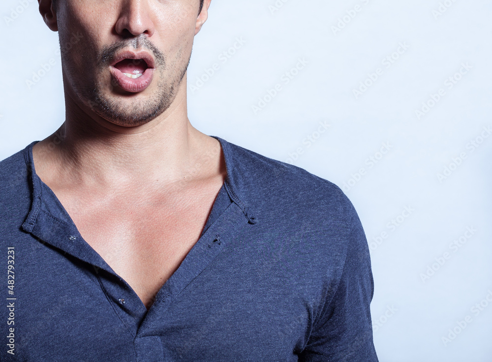 Fototapeta premium portrait of a man with surprised funny look on face 