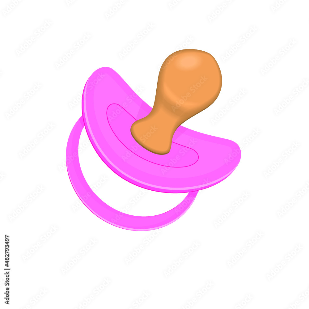 Pink baby pacifier icon isolated on a white background Pink baby pacifier icon isolated on a white background
