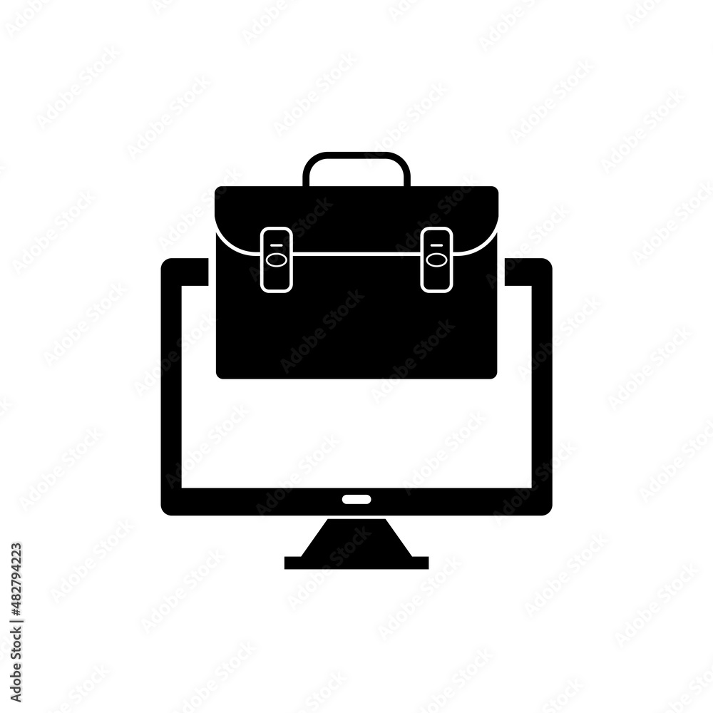 Work at home icon. Working icon isolated on white background Work at home icon. Working icon isolated on white background