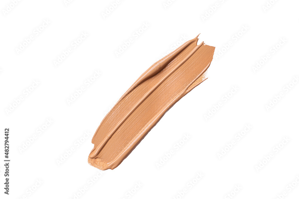 Liquid foundation smear isolated on white background. Beige liquid foundation for your design. Liquid foundation smear isolated on white background. Beige liquid foundation for your design.
