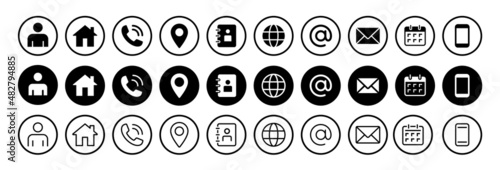 web icon set, web vector set, contact us icon set, for computer and mobile