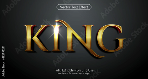 Creative 3d text King editable style effect template