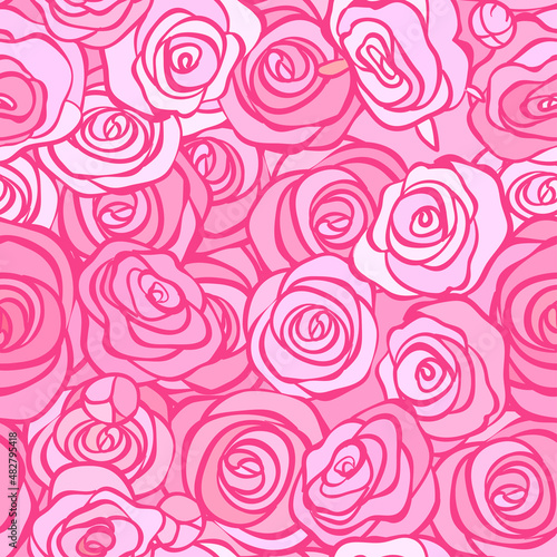 Seamless roses pattern. Vector illustration