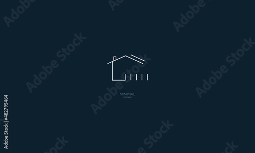 A line art icon logo of a house with fence.