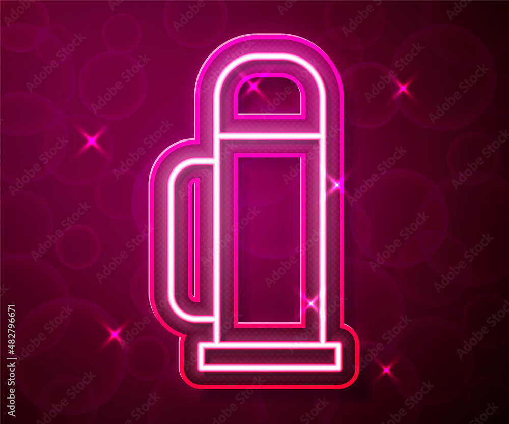 Glowing neon line Thermos container icon isolated on red background. Thermo flask icon. Camping and hiking equipment. Vector Glowing neon line Thermos container icon isolated on red background. Thermo flask icon. Camping and hiking equipment. Vector