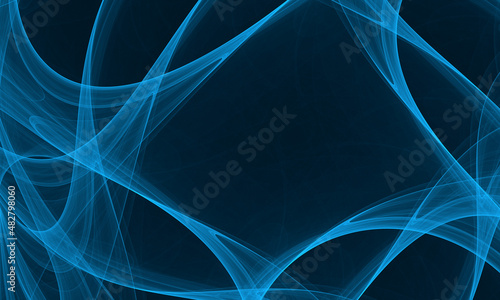 Abstract translucent shroud or veil with folds in blue color. Digital 3d wallpaper or background. Smooth stretchy viscous matter. Great as decoration, backdrop, cover print for electronics or other.