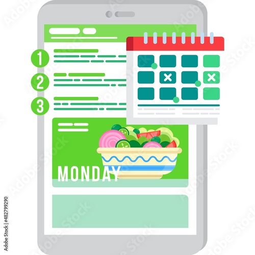 Recipe icon mobile meal planner app vector