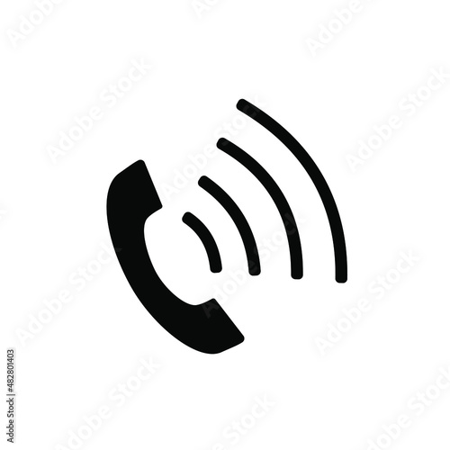 Calling icon silhouette illustration vector black. Call icon