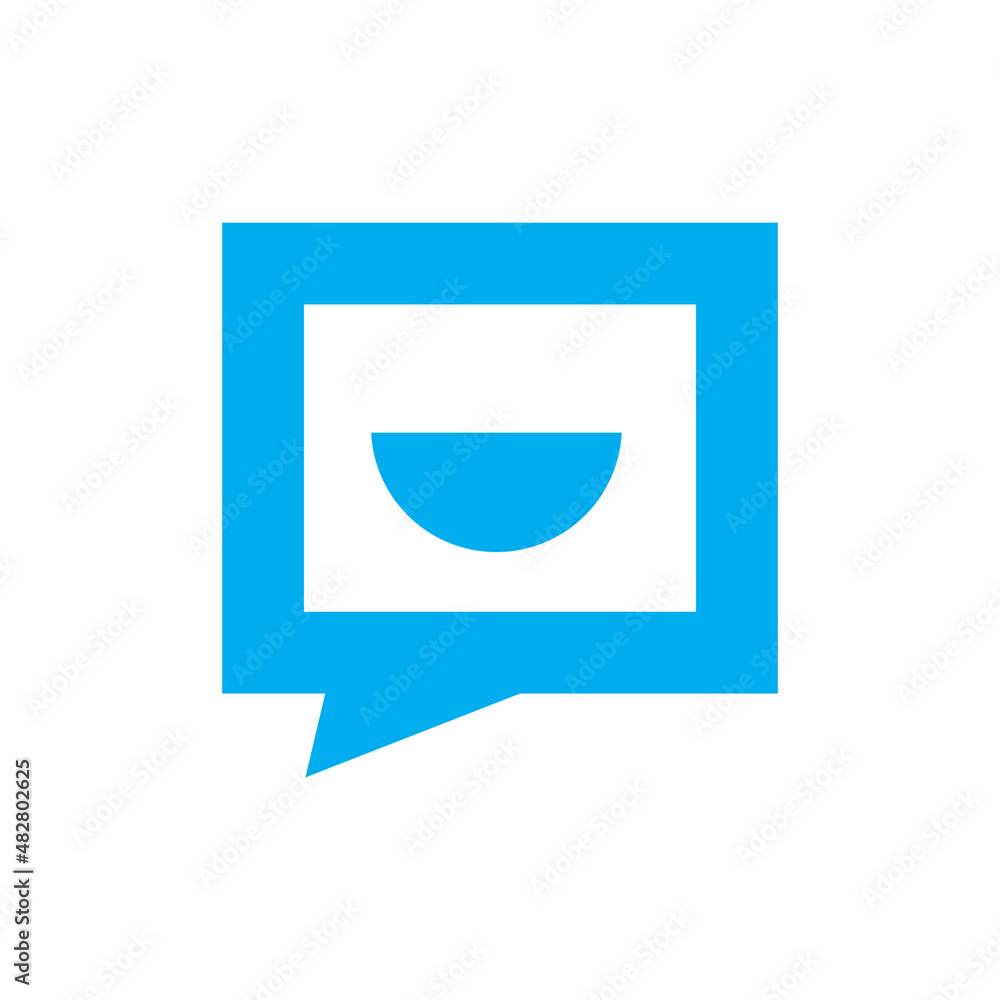 happy smile laugh blue square emoticon logo design happy smile laugh blue square emoticon logo design