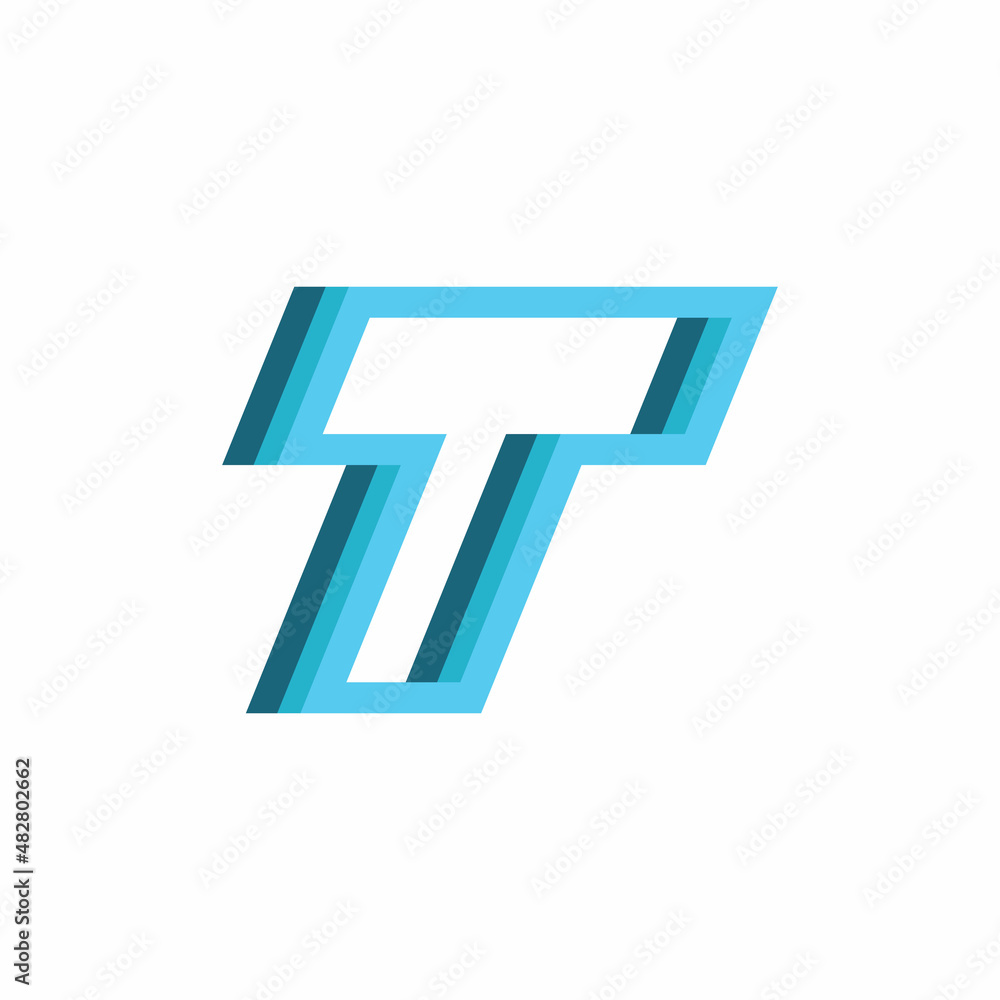 initial t letter square color shape logo design initial t letter square color shape logo design