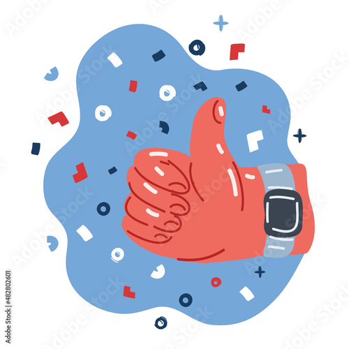 Vector illustration of hand showing thumbs up sign