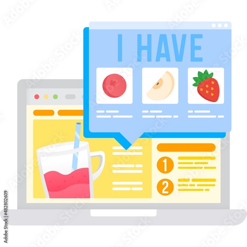 Diet icon healthy recipe creation app vector