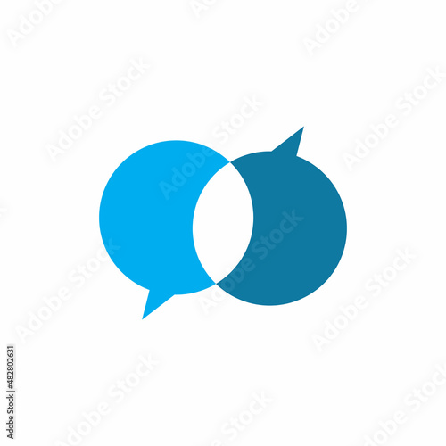 blue circle chat group logo design