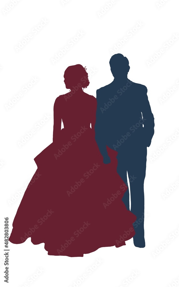 silhouettes of people on white background 