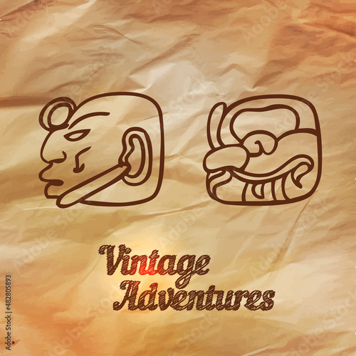 Fotografie Vintage Adventures: vector set. Design elements
