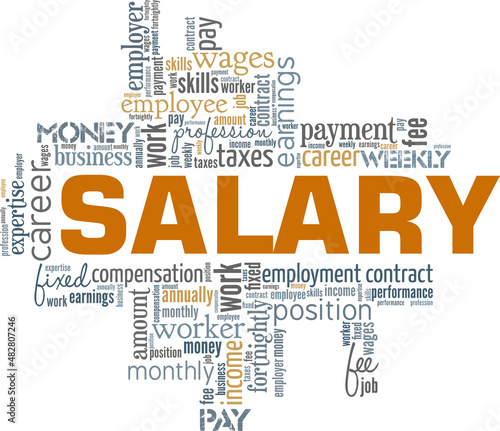 Salary conceptual vector illustration word cloud isolated on white background.