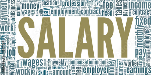 Salary conceptual vector illustration word cloud isolated on white background.