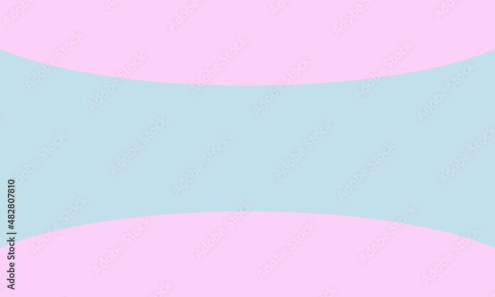 blue background with peach oval on top and bottom