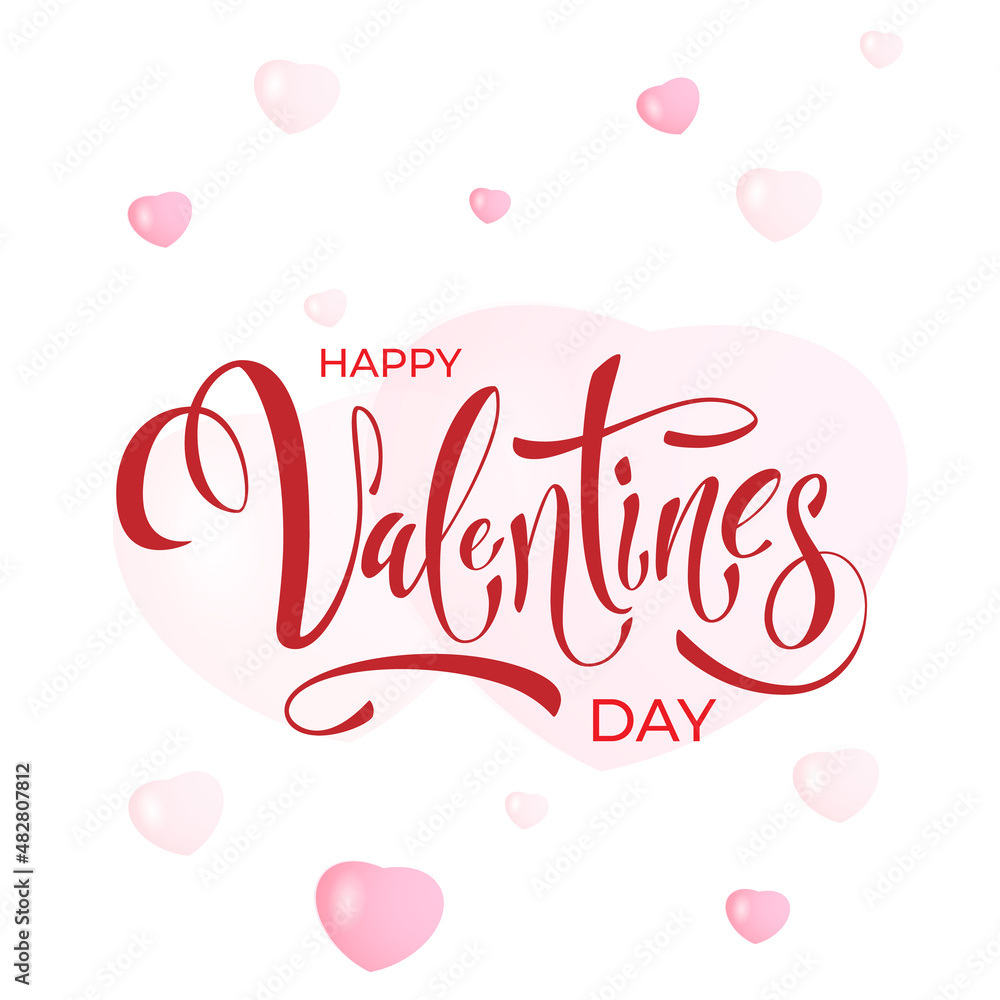 Valentines Day holiday vector card with hearts