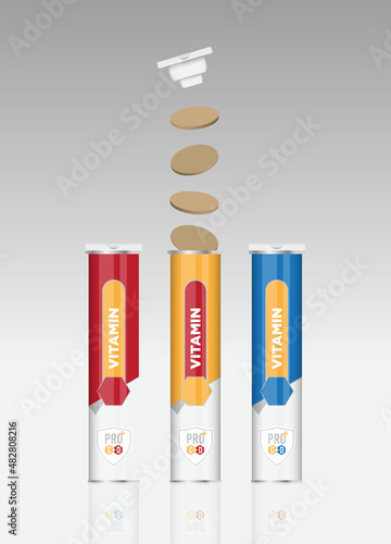 vitamin package mockup healty life care