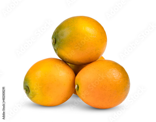 Orange kumquat isolated on white