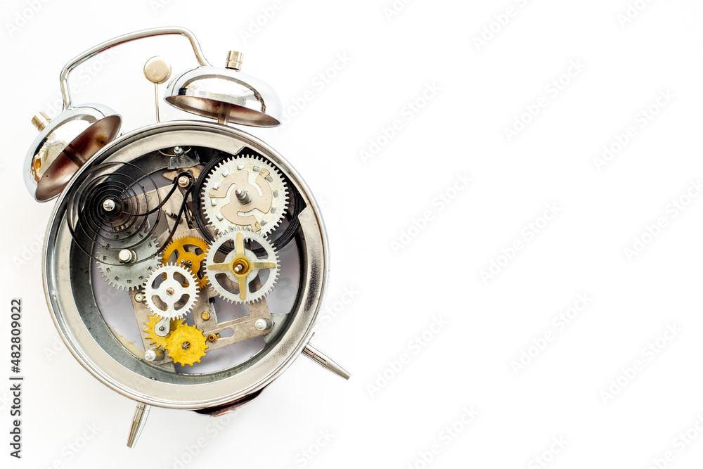 Watch mechanism with macro detail and steel gears Watch mechanism with macro detail and steel gears