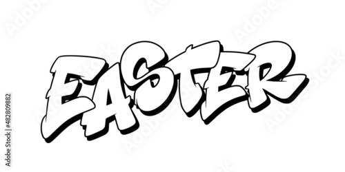 Easter font in graffiti style. Vector illustration.