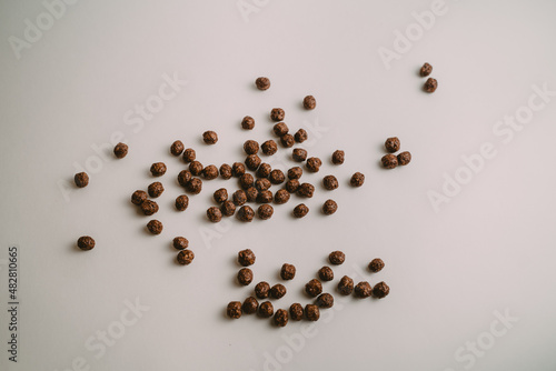 chocolate balls scattered on the table