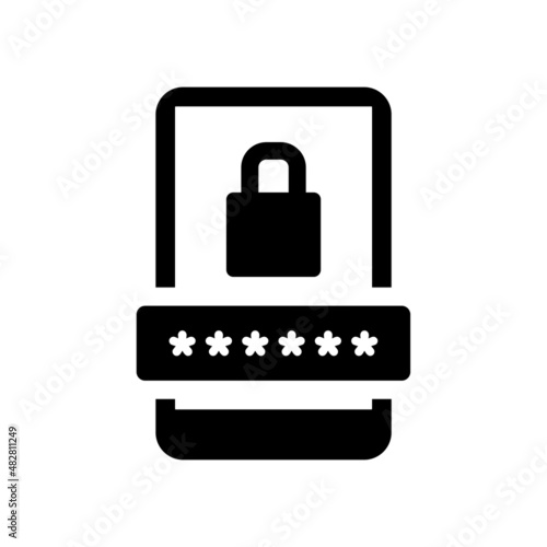 Phone with padlock icon. Smartphone password. Vector illustration