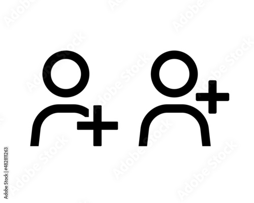 Add user icon. New profile account. Add new friend. Vector illustration