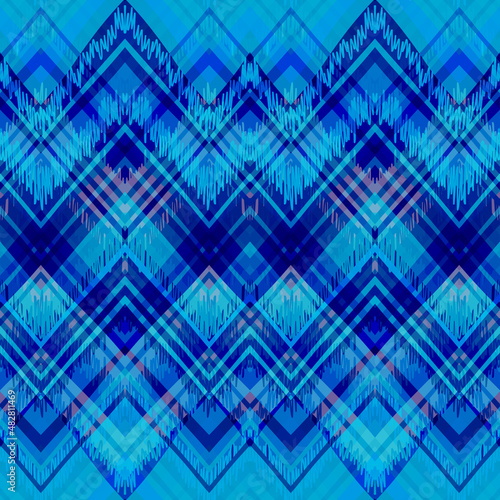 Wallpaper Mural Ethnic zigzag pattern in retro colors, aztec style seamless vector background Torontodigital.ca