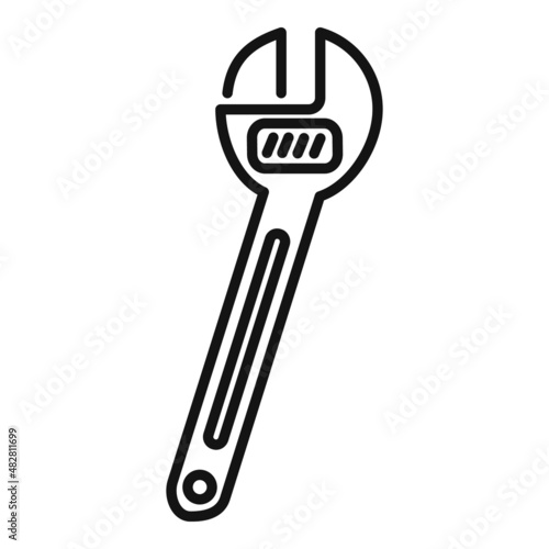 Adjustable repair key icon outline vector. Bike fix