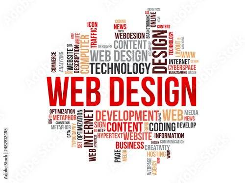 Web design word cloud template. Creative concept vector background.