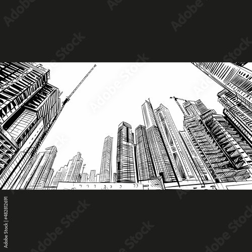 Photography Building design site background, vector illustration