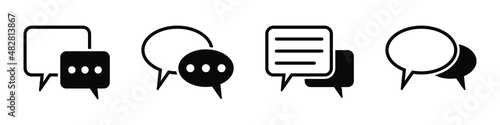 Chat icons vector isolated element. Set of talk bubble speech signs. Blank bubbles vector icons. Message vector icons.