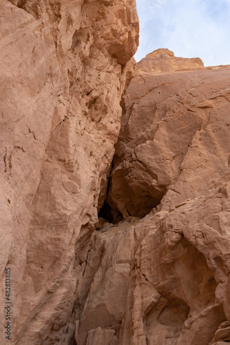 Cave high in the rock in Timna National Park near Eilat, southern Israel.